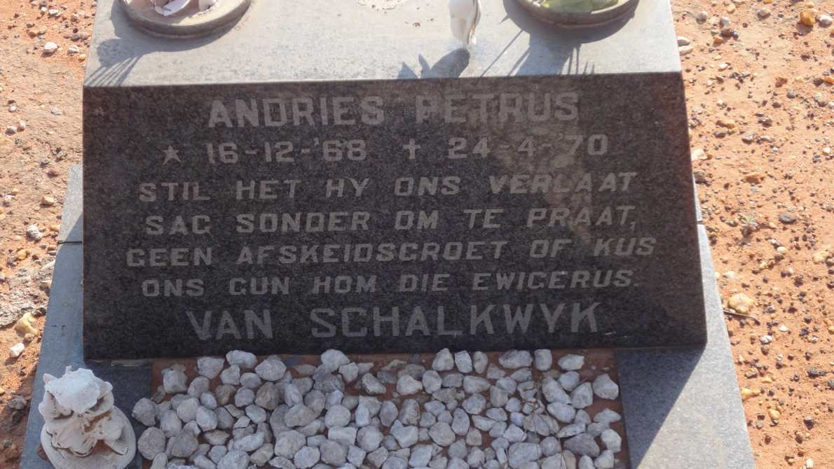 SCHALKWYK Andries Petrus, van 1968-1970
