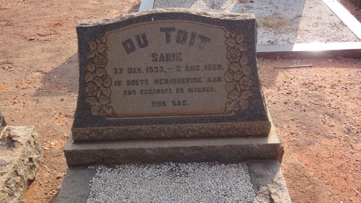 TOIT Sarie, du 1932-1959