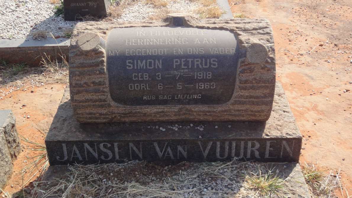 VUUREN Simon Petrus, Jansen van 1918-1963