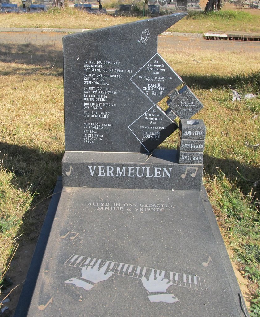 VERMEULEN Daniël Christoffel 1949-2001 &amp; Eilleen Loraine 1951-