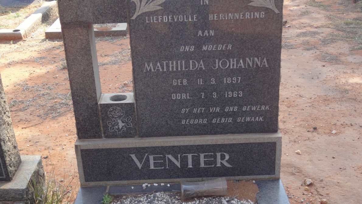 VENTER Mathilda Johanna 1897-1963
