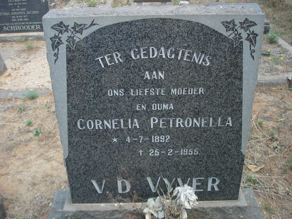 VYVER Cornelia Petronella, v.d. 1892-1955