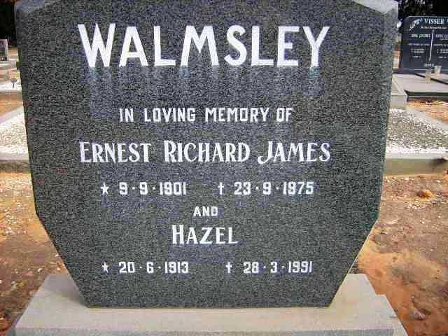 WALMSLEY Ernest Richard James 1901-1975 &amp; Hazel 1913-1991