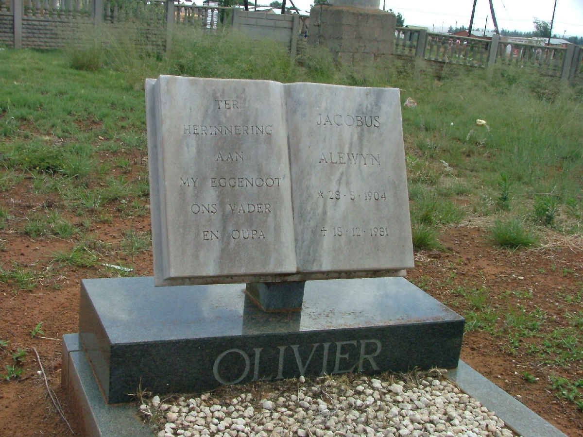 OLIVIER Jacobus Alewyn 1904-1981