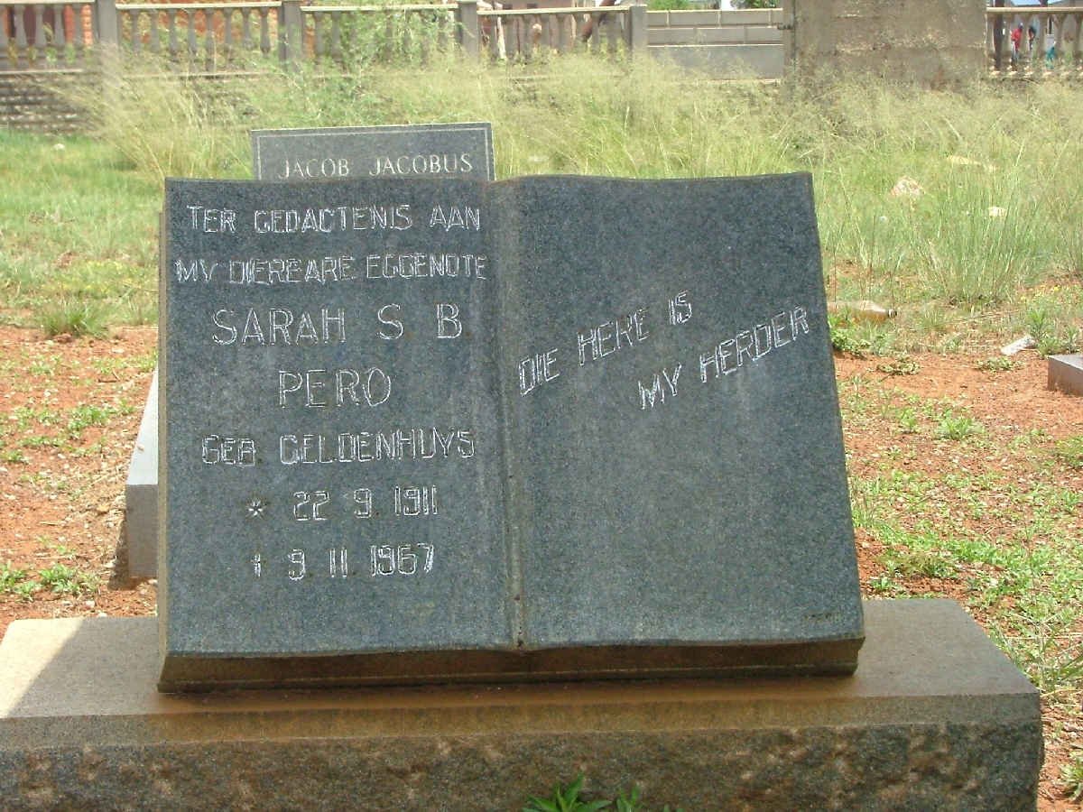 PERO Sarah S.B. nee GELDENHUYS 1911-1967