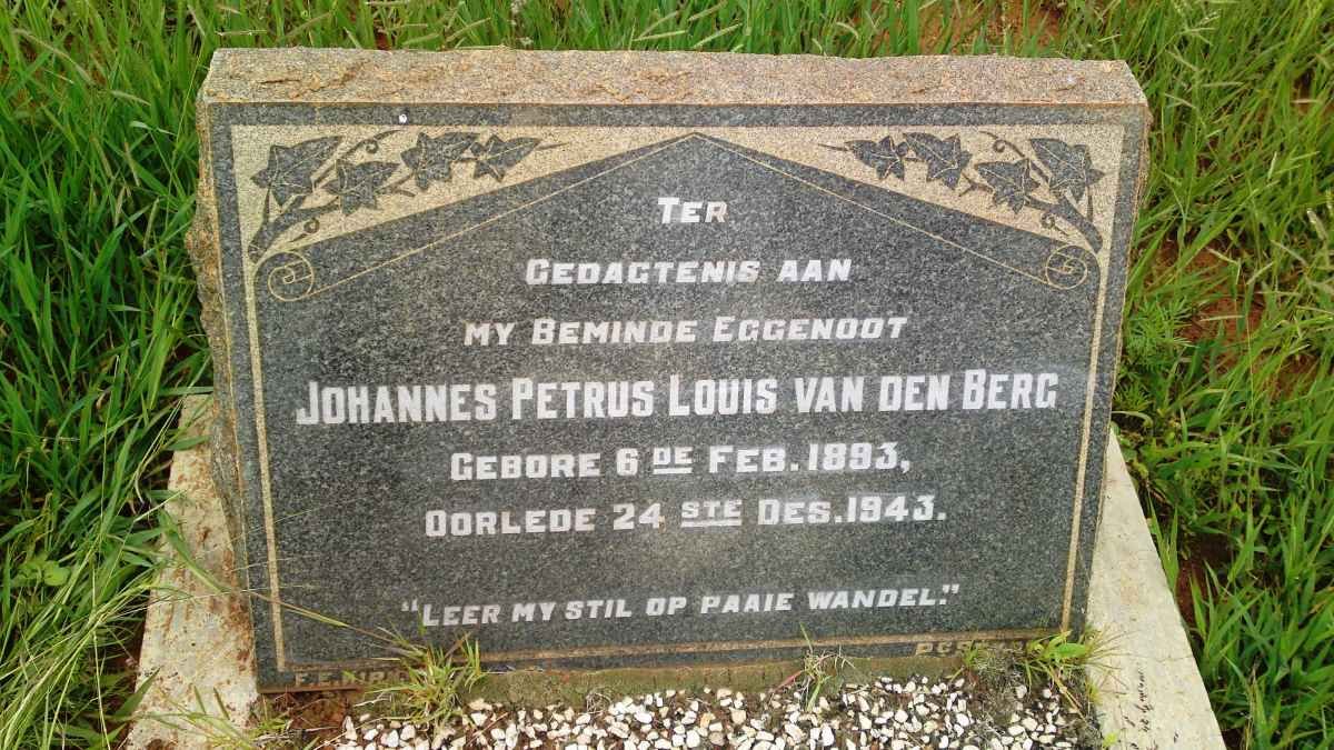 BERG Johannes Petrus Louis, van den 1893-1945
