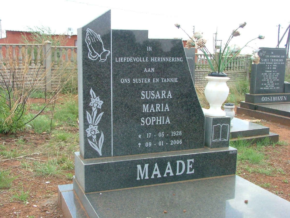 MAADE Susara Maria Sophia 1928-2006