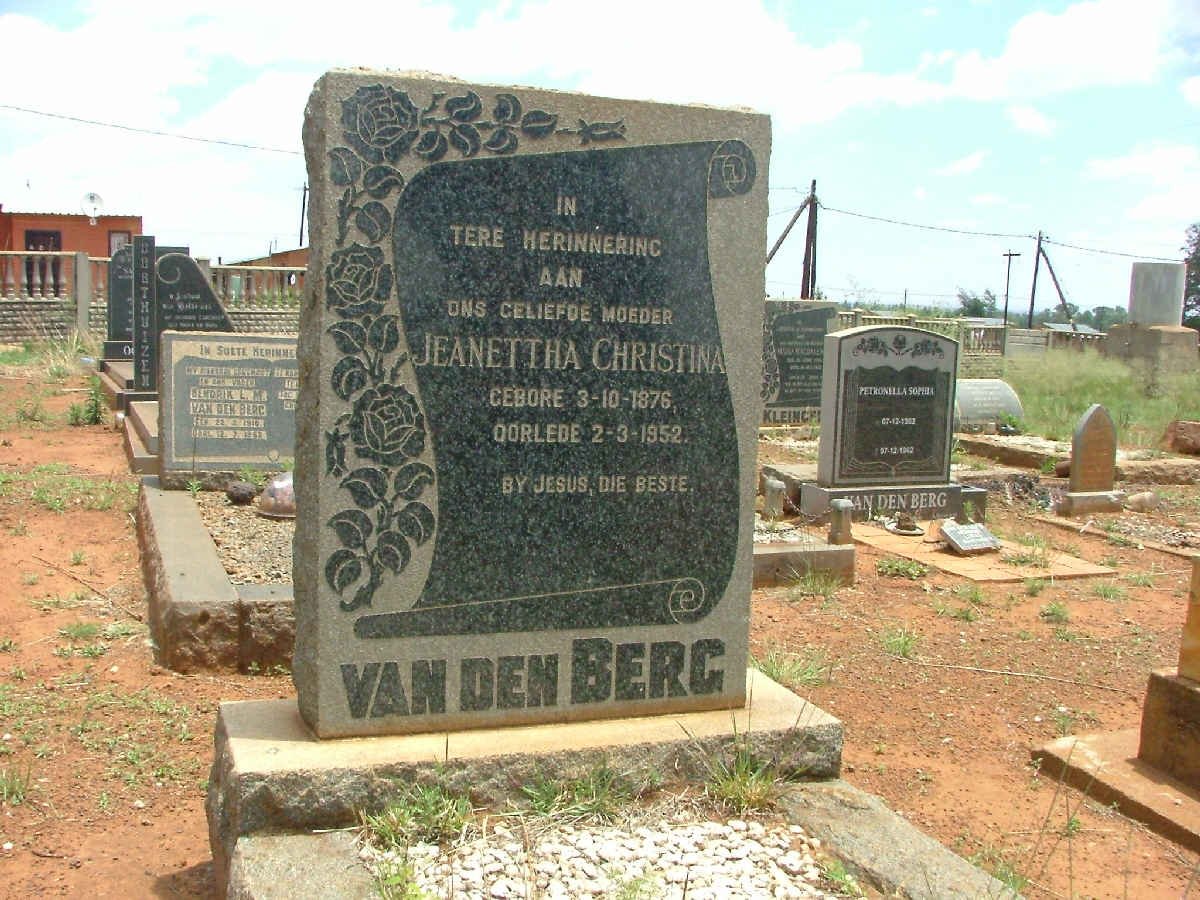 BERG Jeanettha Christina, van den 1876-1952