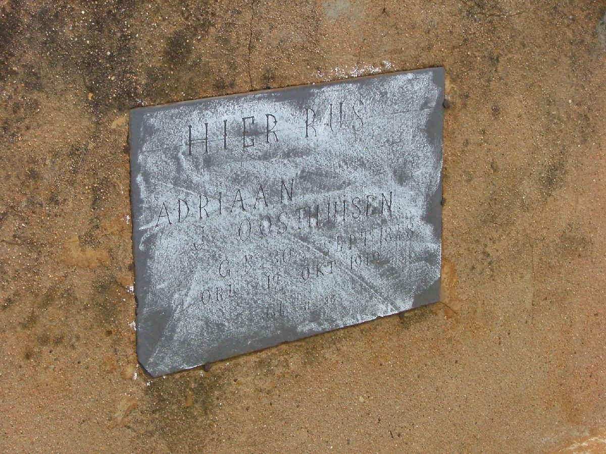 OOSTHUISEN Adriaan 18?8-1919