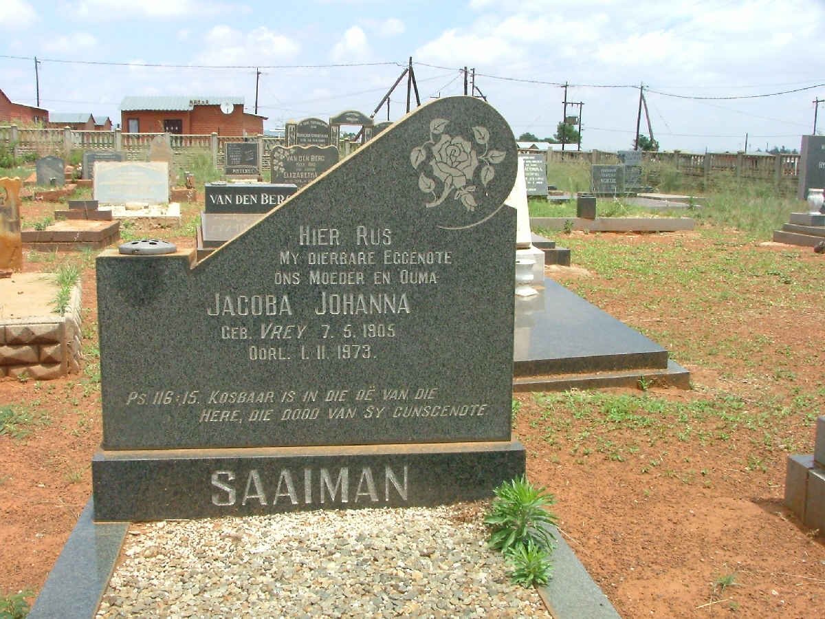 SAAIMAN Jacoba Johanna nee VREY 1905-1973