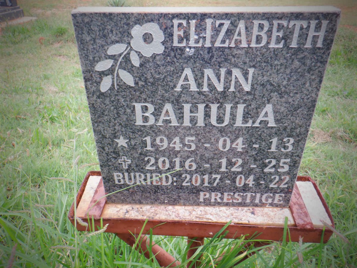 BAHULA Elizabeth Ann 1945-2016