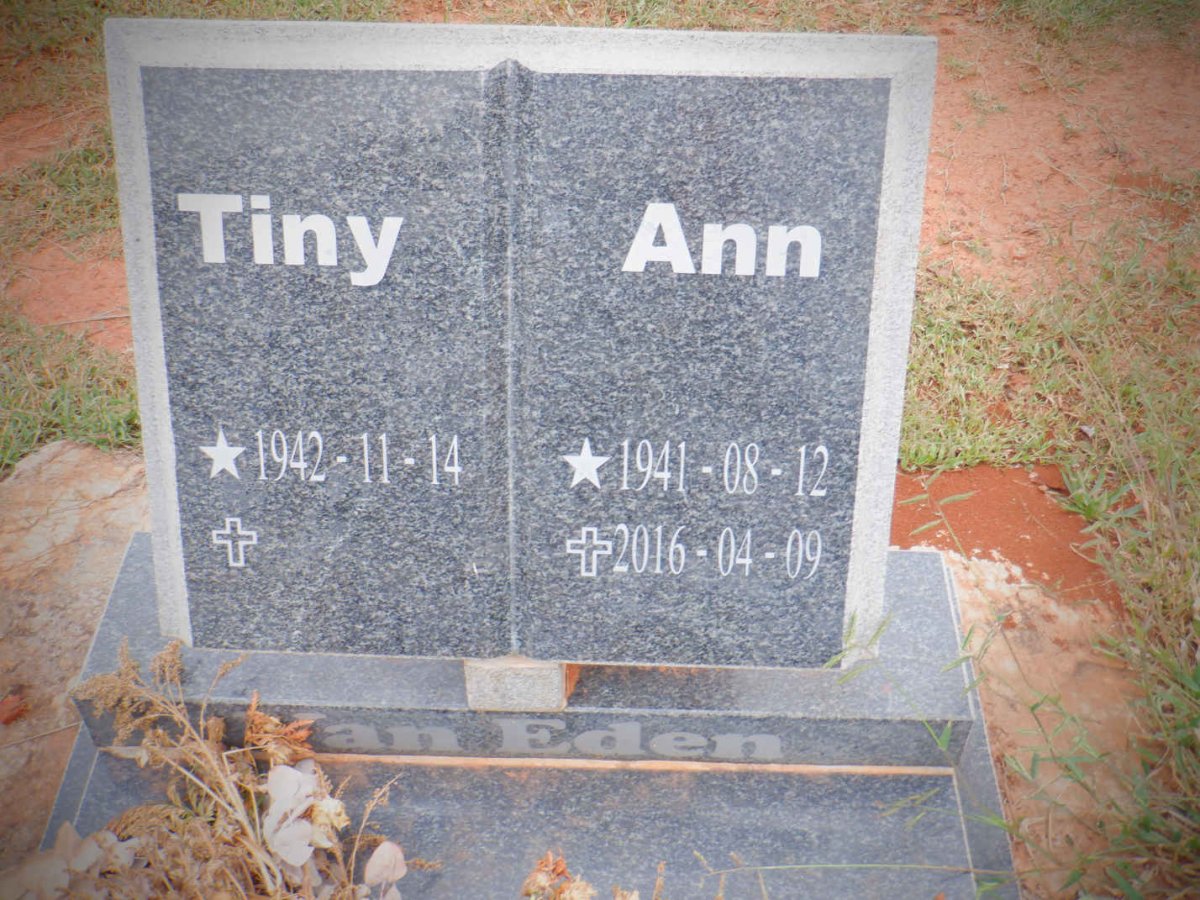 EDEN Tiny, van 1942- &amp; Ann 1941-2016