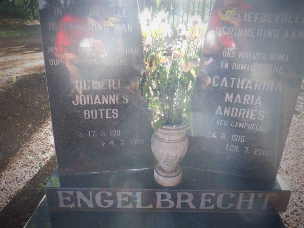 ENGELBRECHT Ockert Johannes Botes 1911-1989 &amp; Catharina Maria Andries CAMPBELL 1916-2003