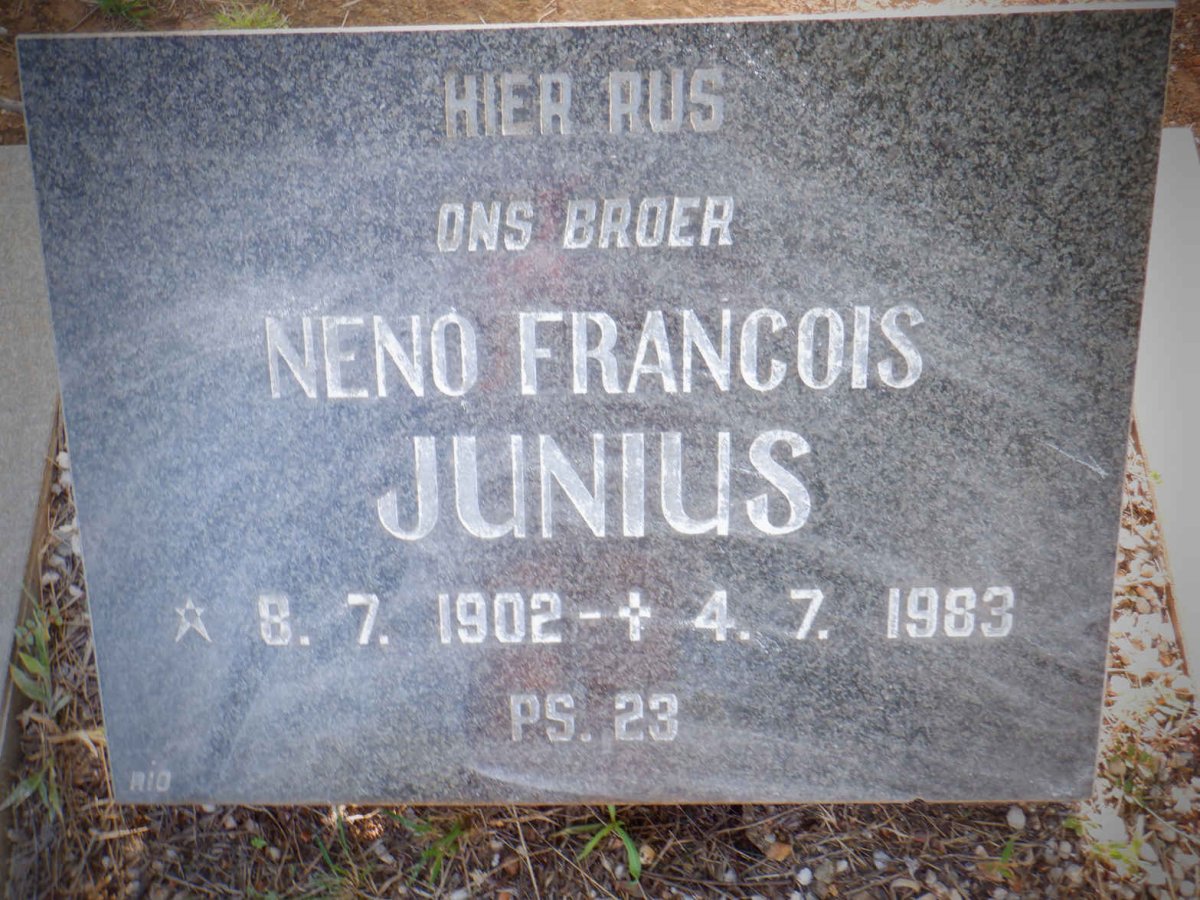 JUNIUS Neno Francois 1902-1983