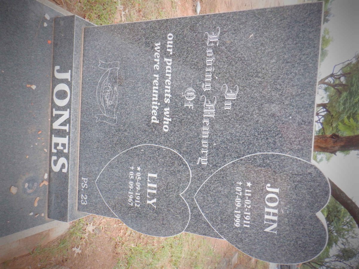 JONES John 1911-1999 &amp; Lily 1912-1967