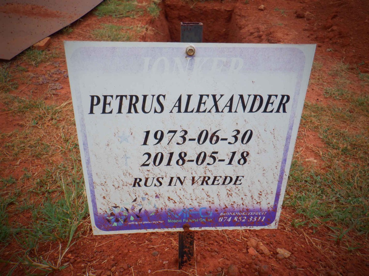JONKER Petrus Alexander 1973-2018