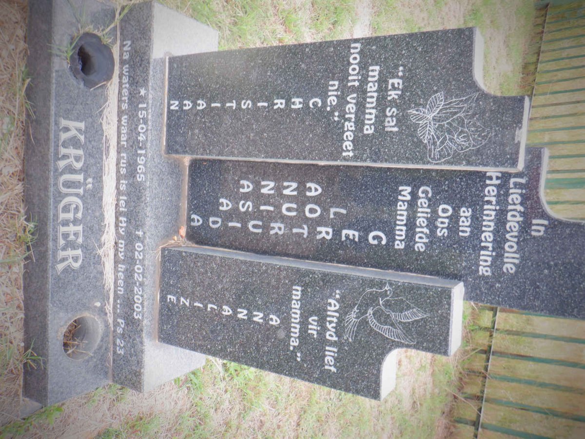 KRÜGER Anna Louisa Gertruida 1965-2003