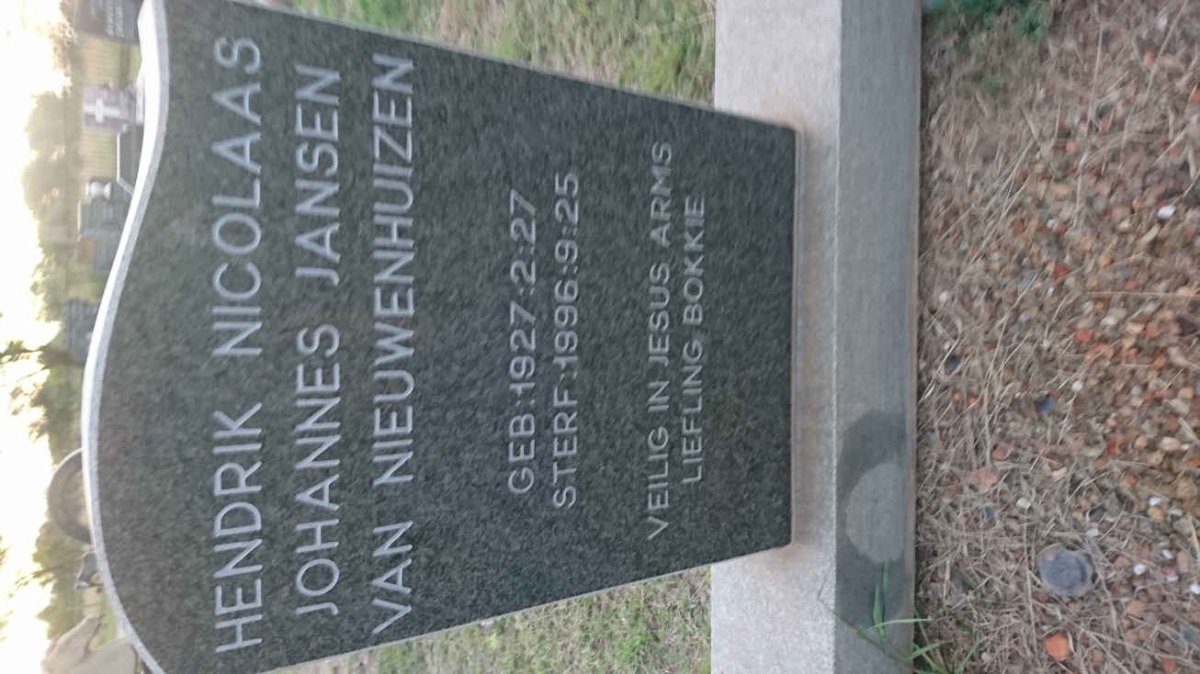 NIEUWENHUIZEN Hendrik Nicolaas Johannes, Jansen van 1927-1996