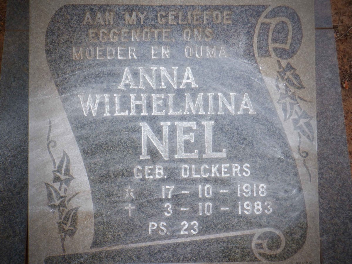 NEL Anna Wilhelmina nee OLCKERS 1918-1983