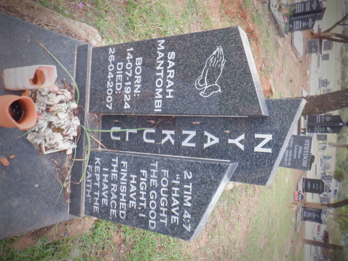 NYANKULU Sarah Mantombi 1924-2007
