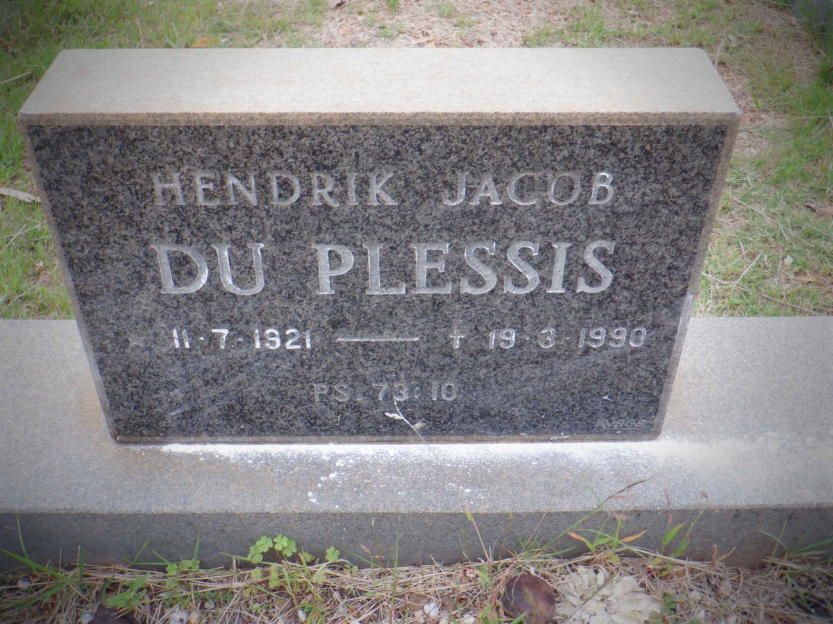 PLESSIS Hendrik Jacob, du 1921-1990