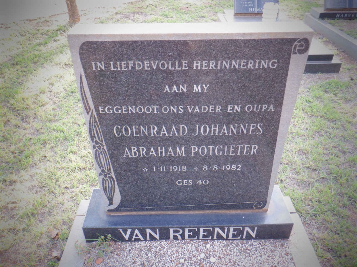 REENEN Coenraad Johannes Abraham Potgieter, van 1918-1982