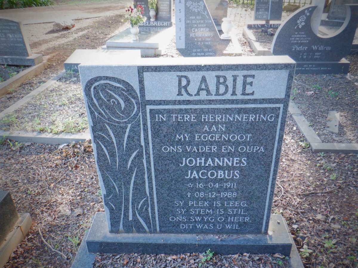 RABIE Johannes Jacobus 1911-1988
