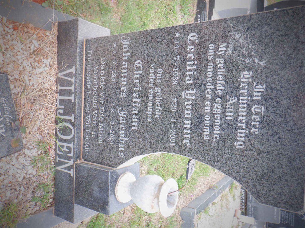 VILJOEN Christiaan Johannes Jacobus 1941-2004 Cecilia Yvonne 1939-2001
