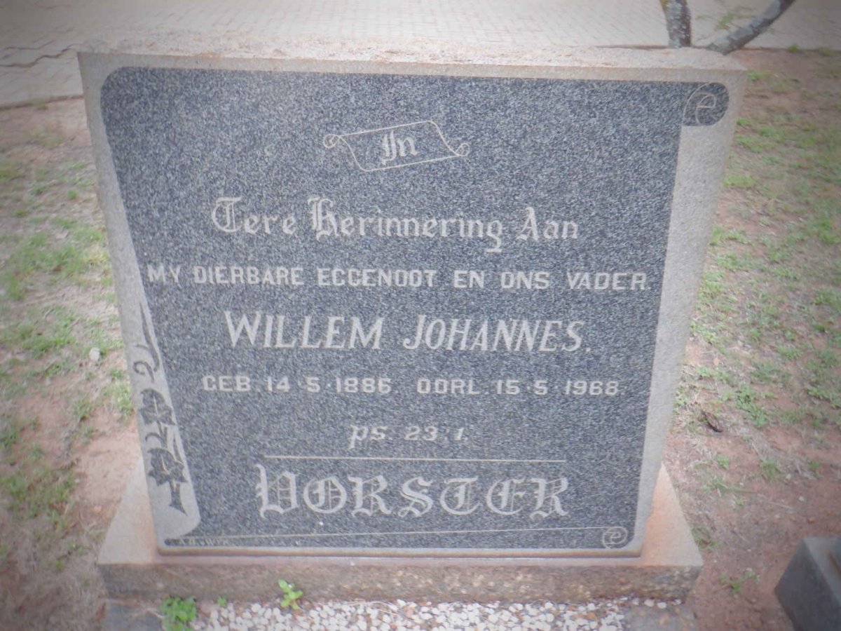 VORSTER Willem Johannes 1886-1968