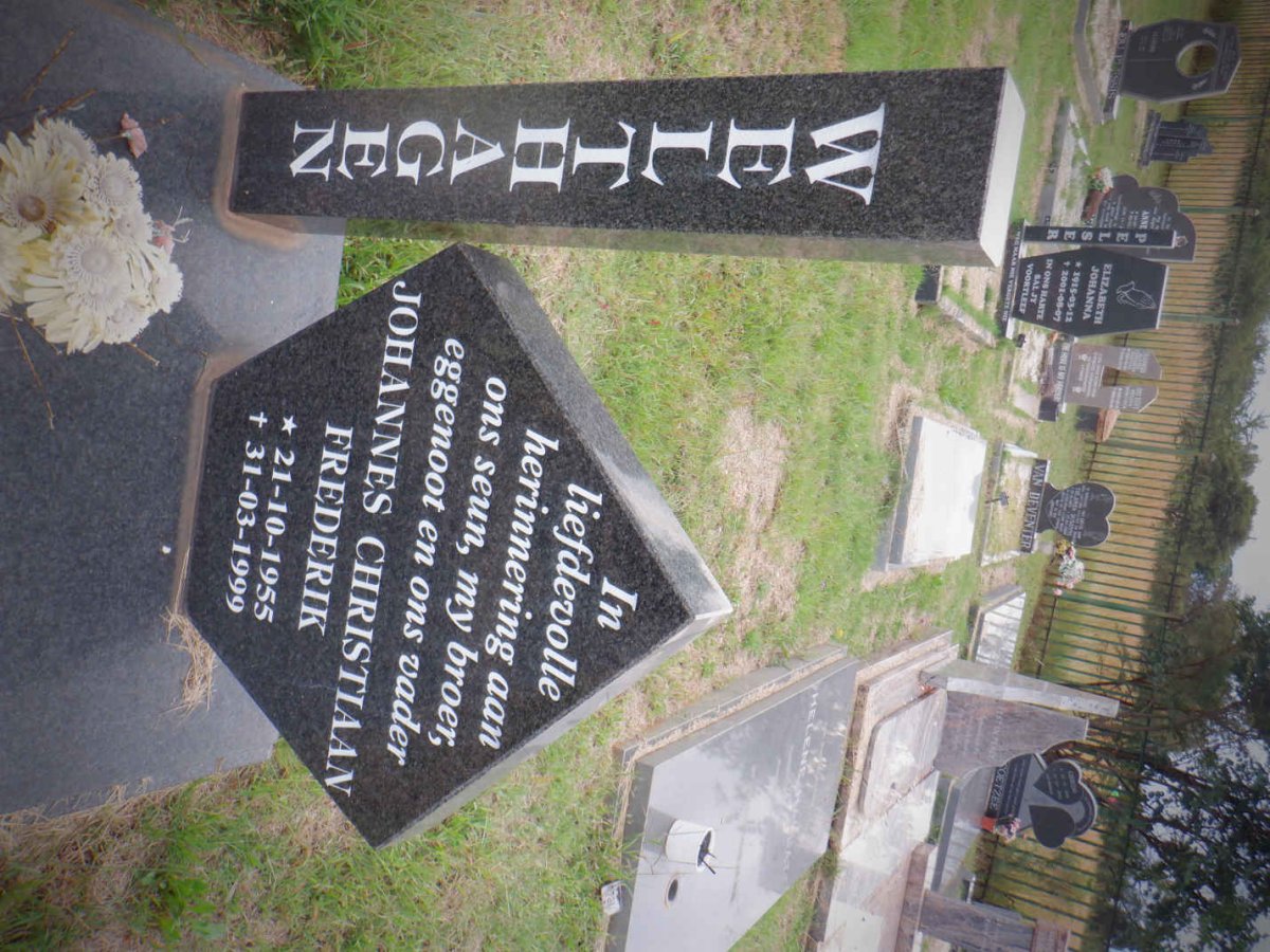 WELTHAGEN Johannes Christiaan Frederik 1955-1999