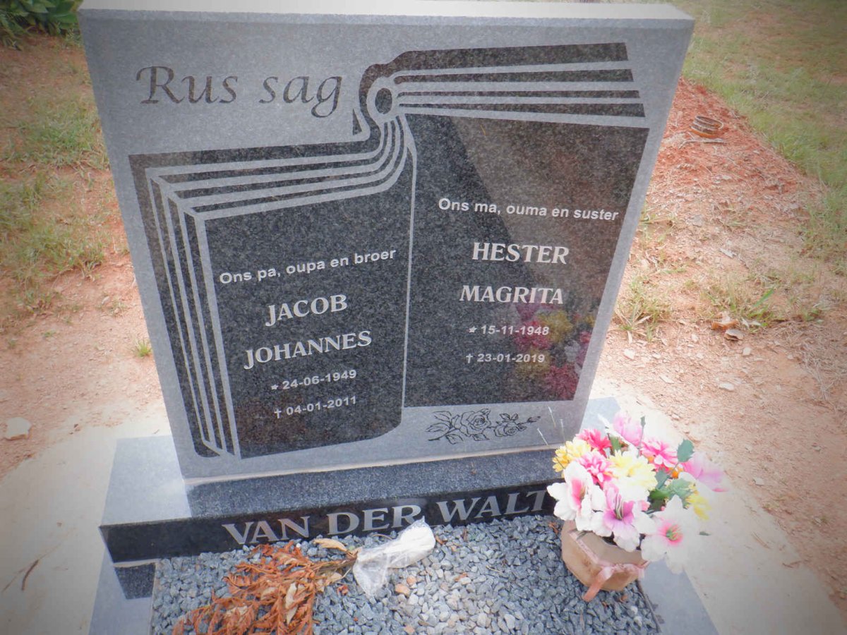 WALT Jacob Johannes, van der 1949-2011 &amp; Hester Magrita 1948-2019