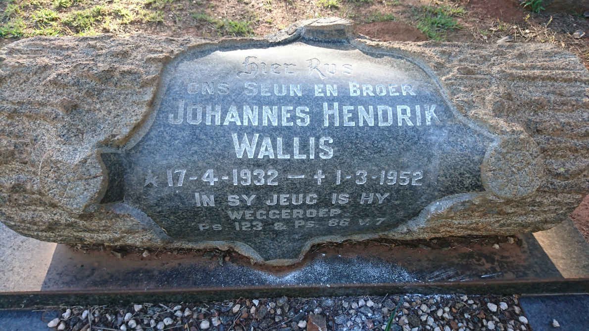 WALLIS Johannes Hendrik 1932-1952
