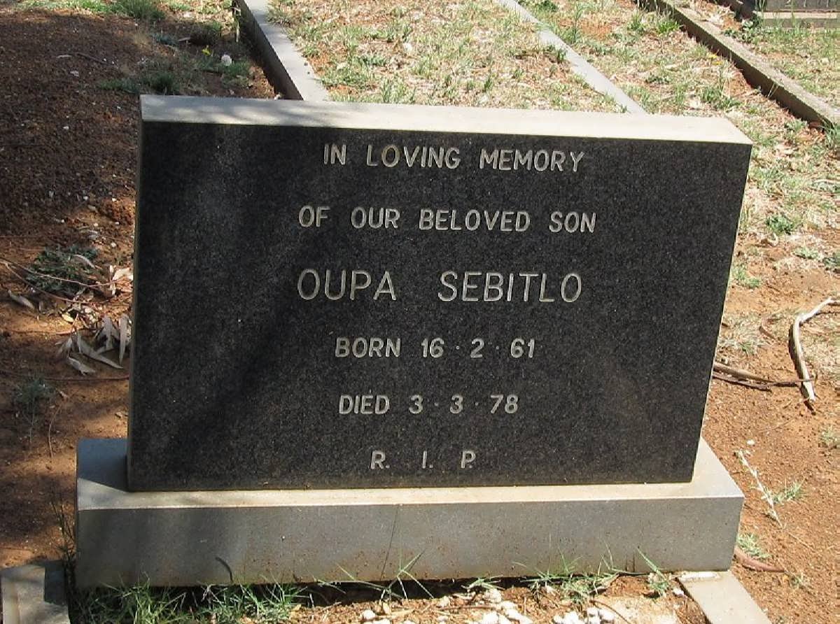 SEBITLO Oupa 1961-1978