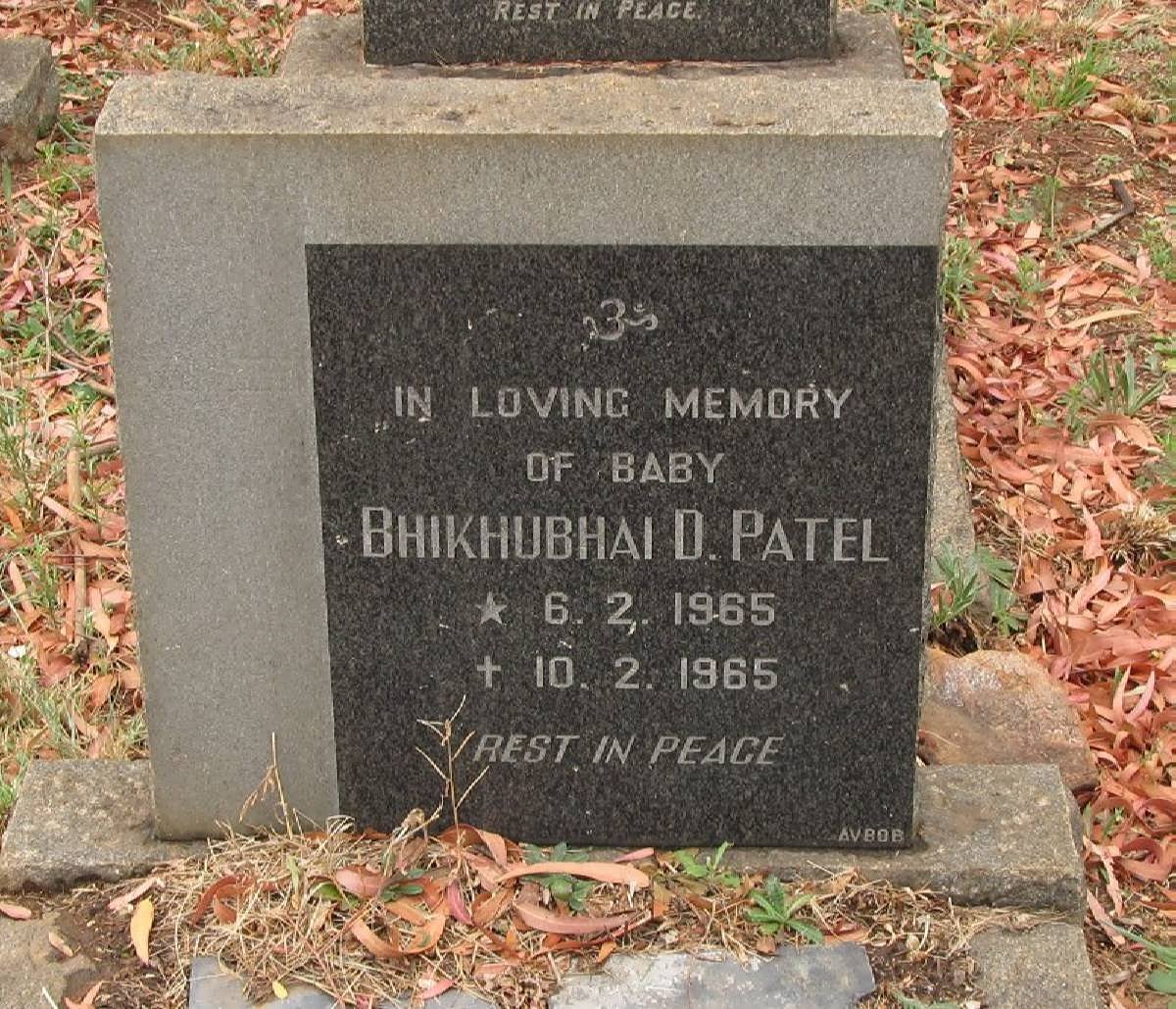 PATEL Bhikhubhai D. 1965-1965