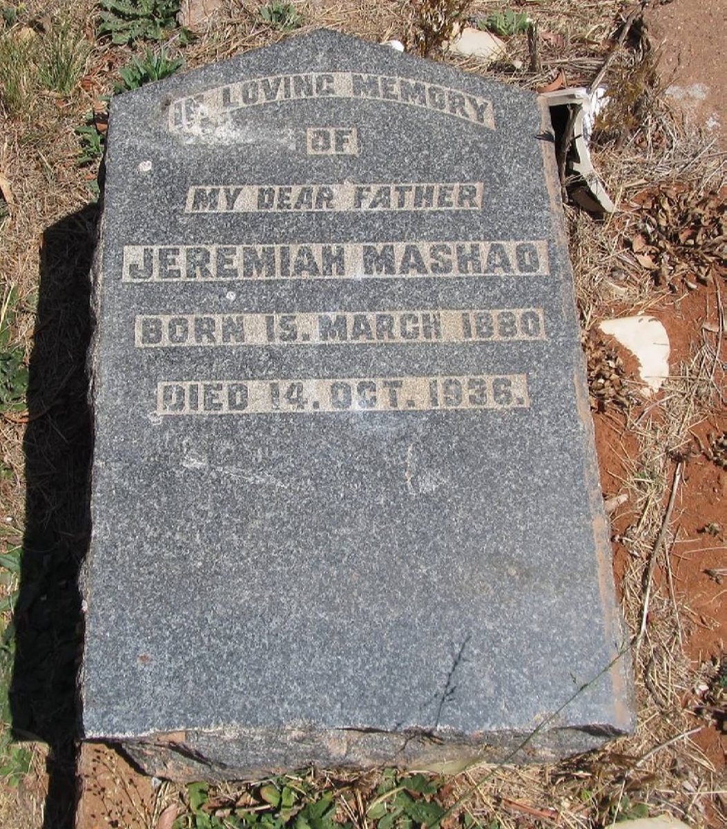 MASHAO Jeremiah 1880-1936
