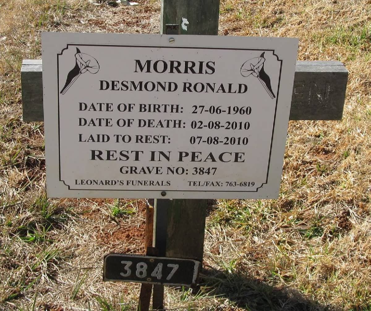 MORRIS Desmond Ronald 1960-2010