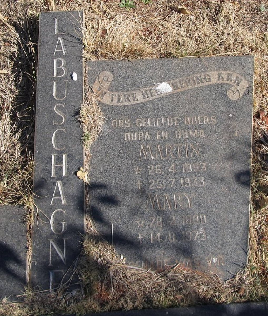LABUSCHAGNE Martin 1893-1933 &amp; Mary 1890-1973
