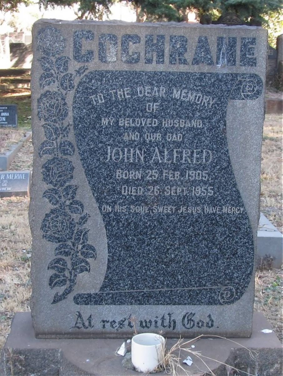 COCHRANE John Alfred 1905-1955