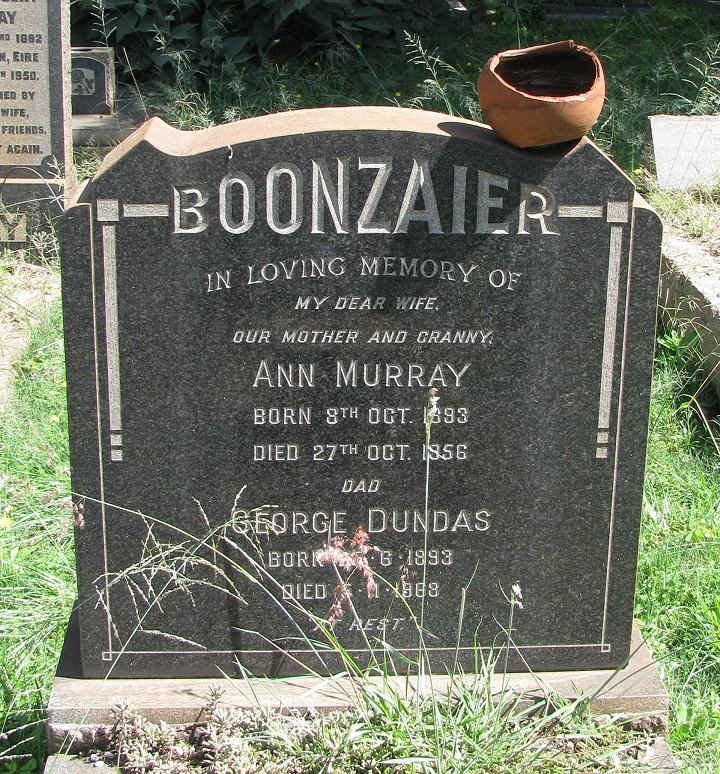 BOONZAIER George Dunda 1893-1968 &amp; Ann Murray 1893-1956