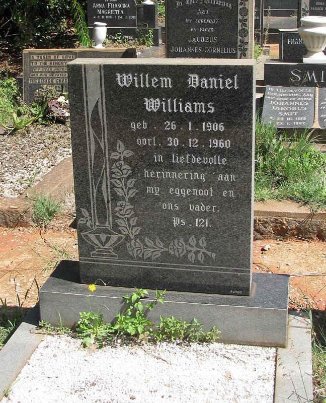 WILLIAMS Willem Daniel 1906-1960