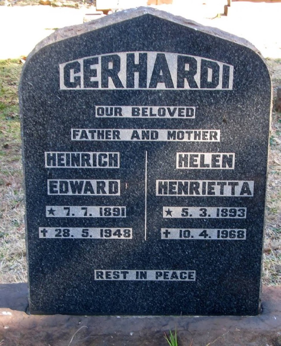 GERHARDI Heinrich Edward 1891-1948 &amp; Helen Henrietta 1893-1968