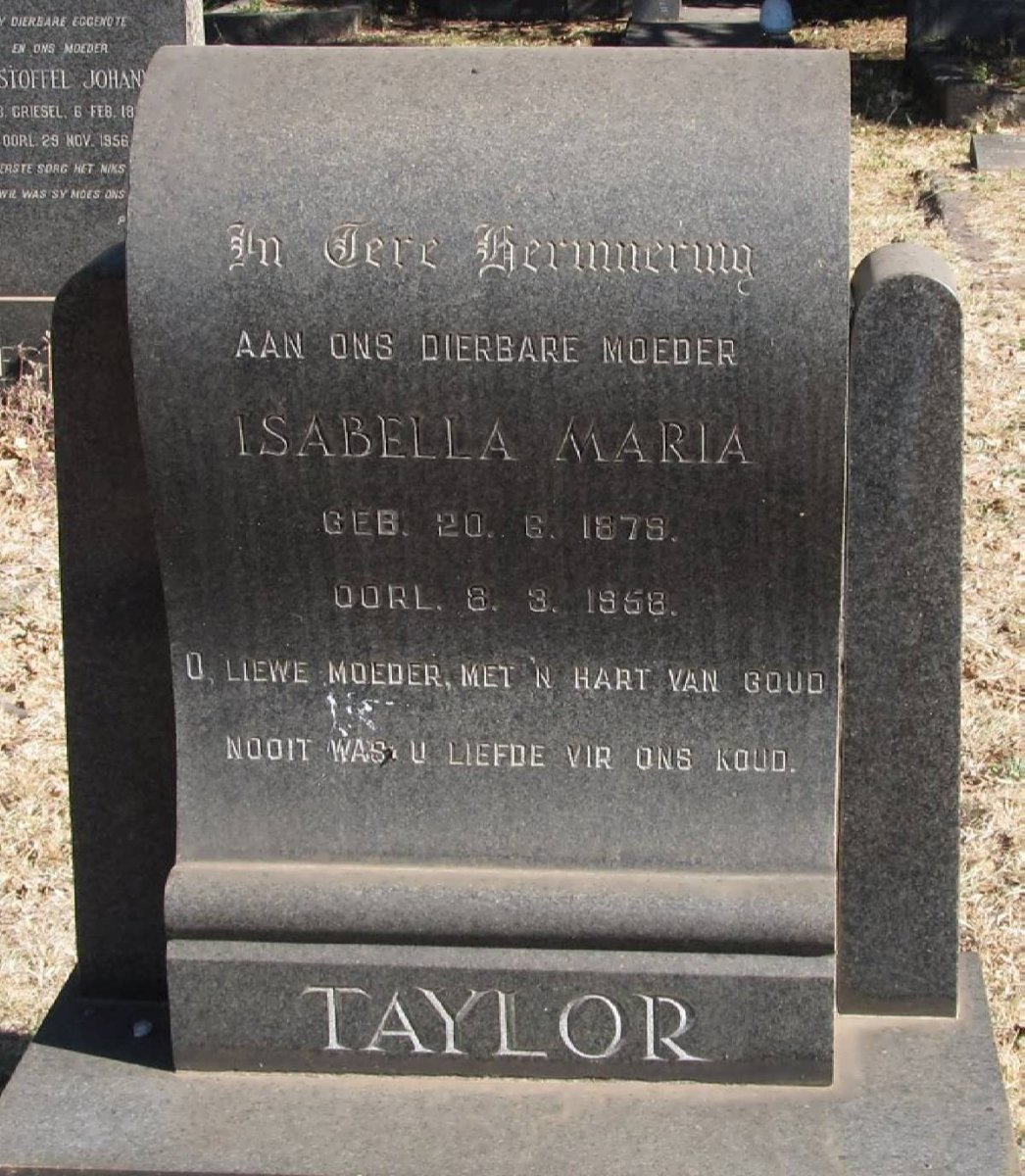 TAYLOR Isabella Maria 1879-1958