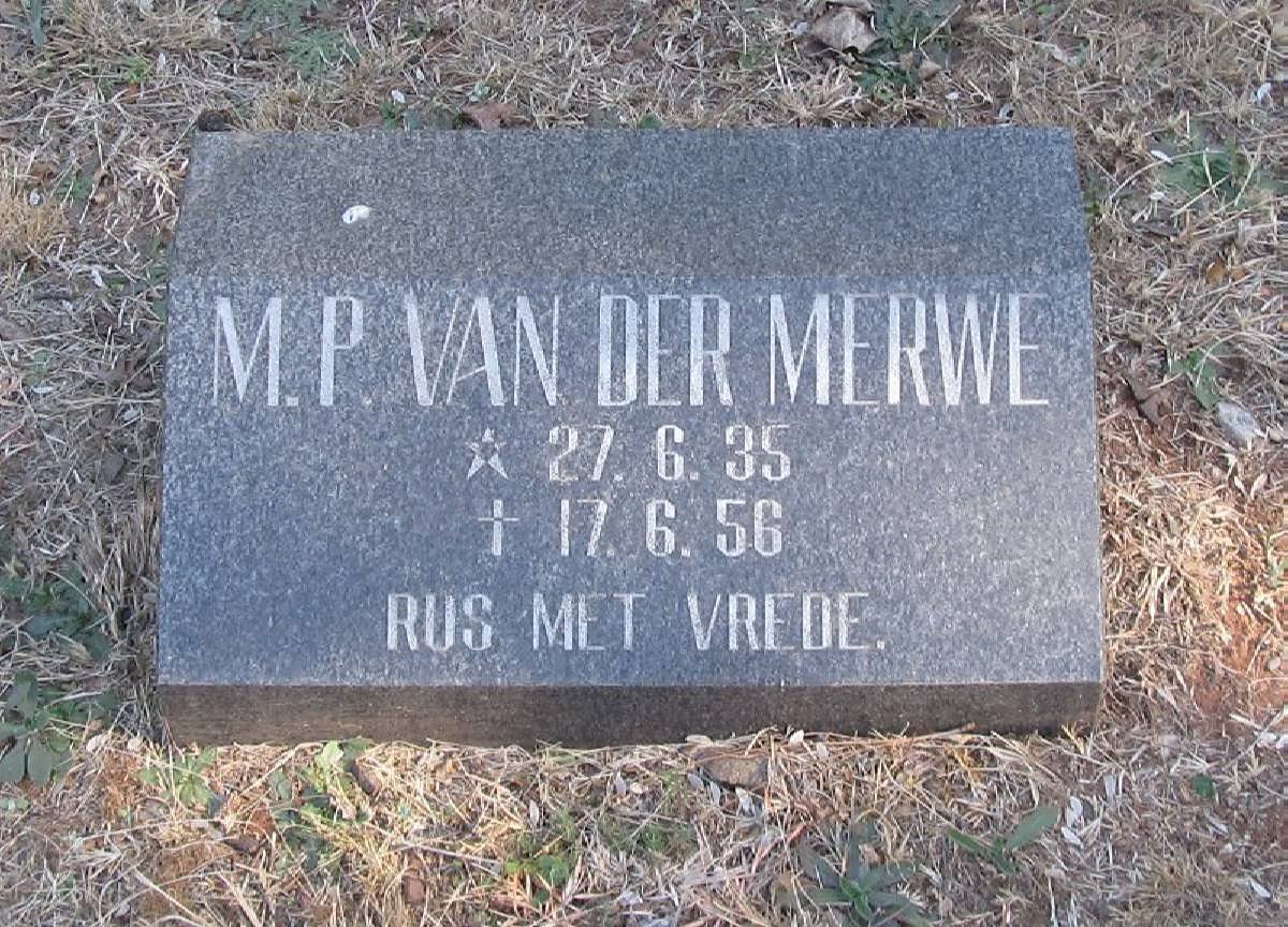 MERWE M.P., van der 1935-1956