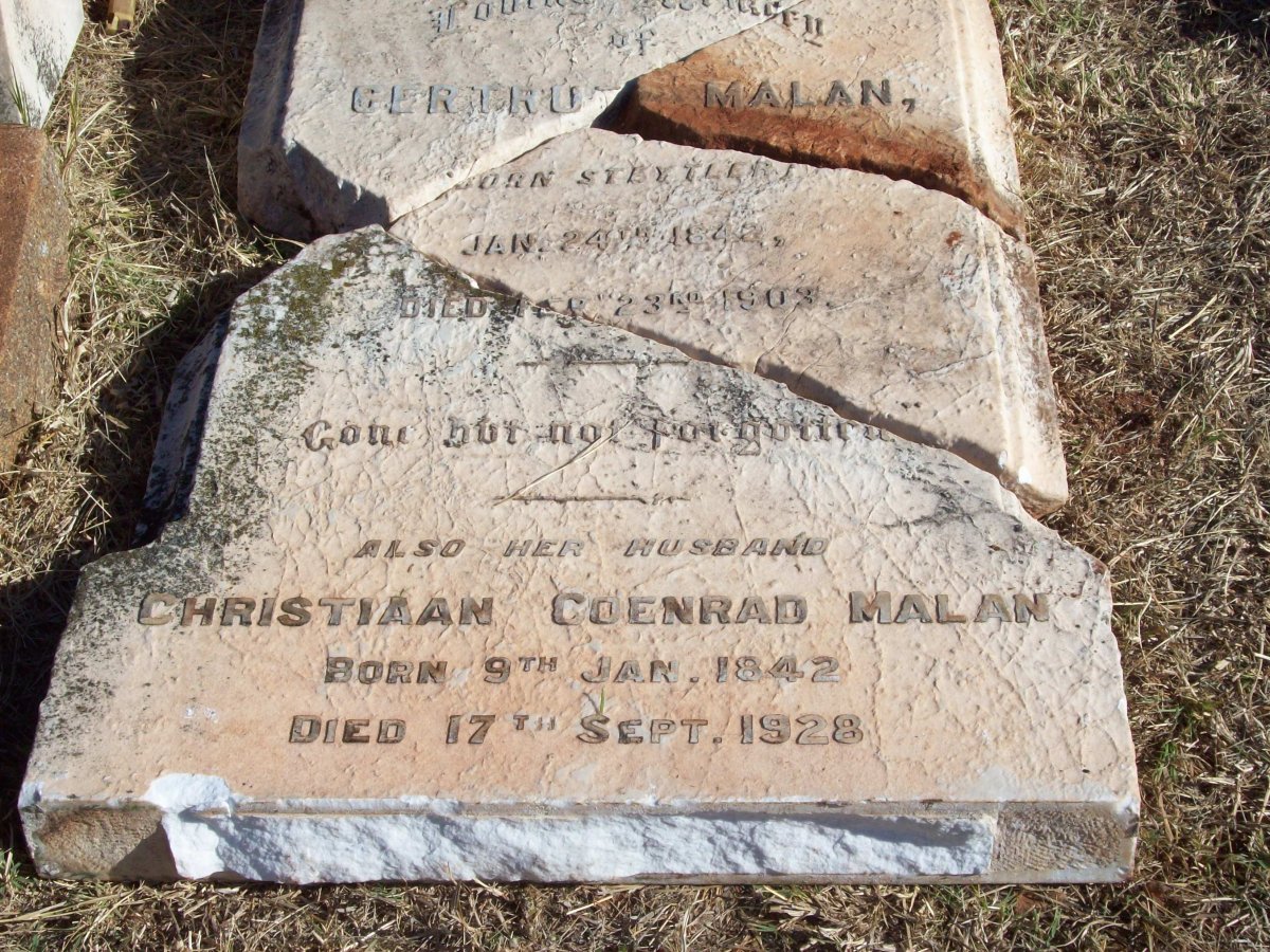 MALAN Christiaan Coenrad 1842-1928 &amp; Gertrude STEYTLER 1842-1903