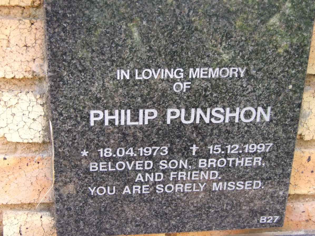 PUNSHON Philip 1973-1997