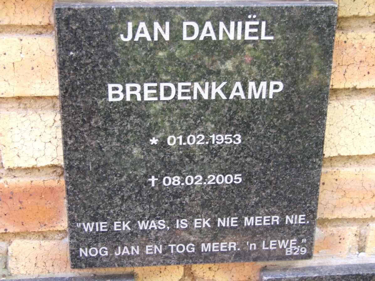BREDENKAMP Jan Daniël 1953-2005