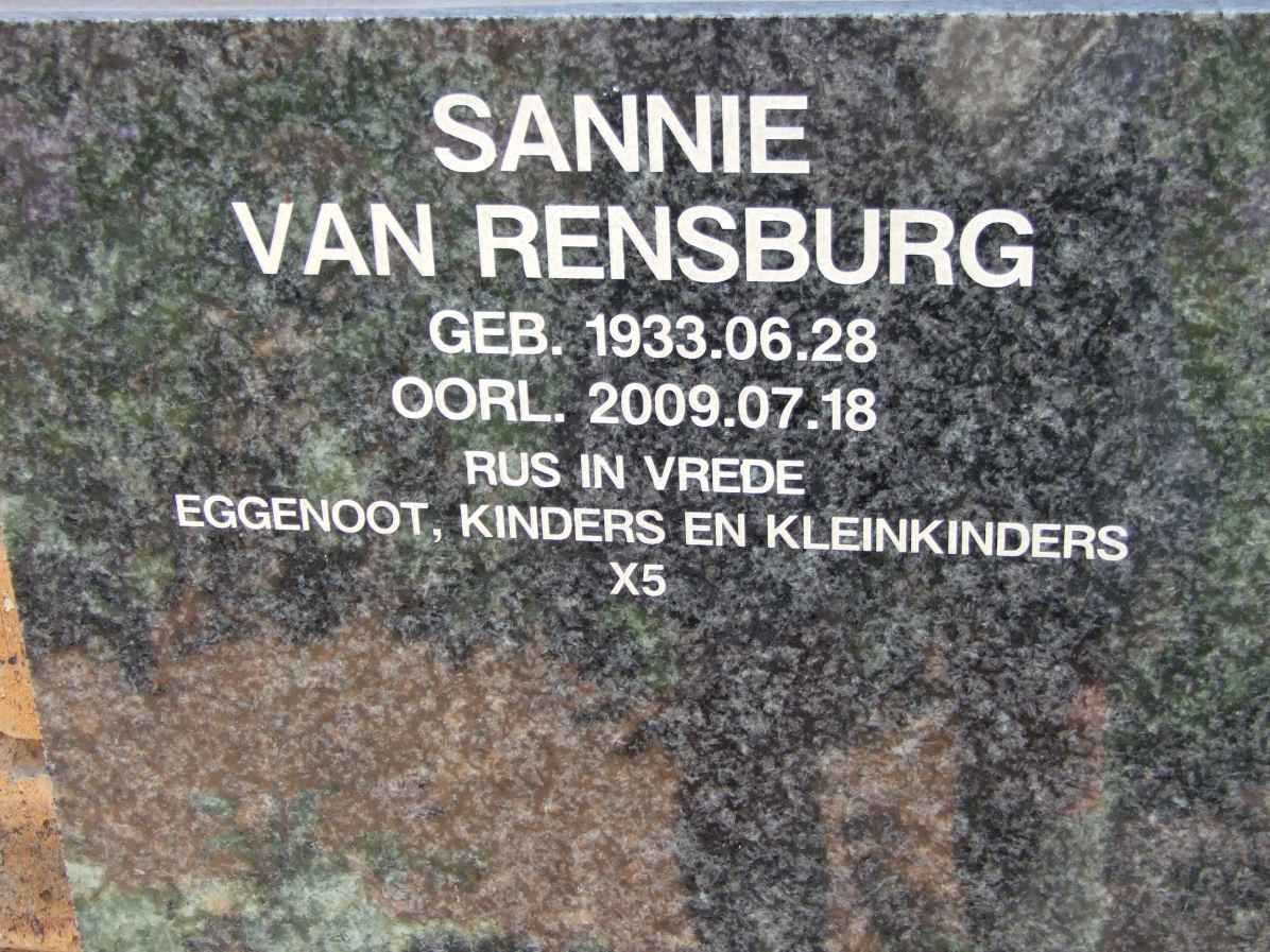 RENSBURG Sannie, van 1933-2009