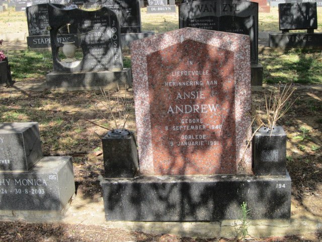 ANDREW Ansie 1940-1991