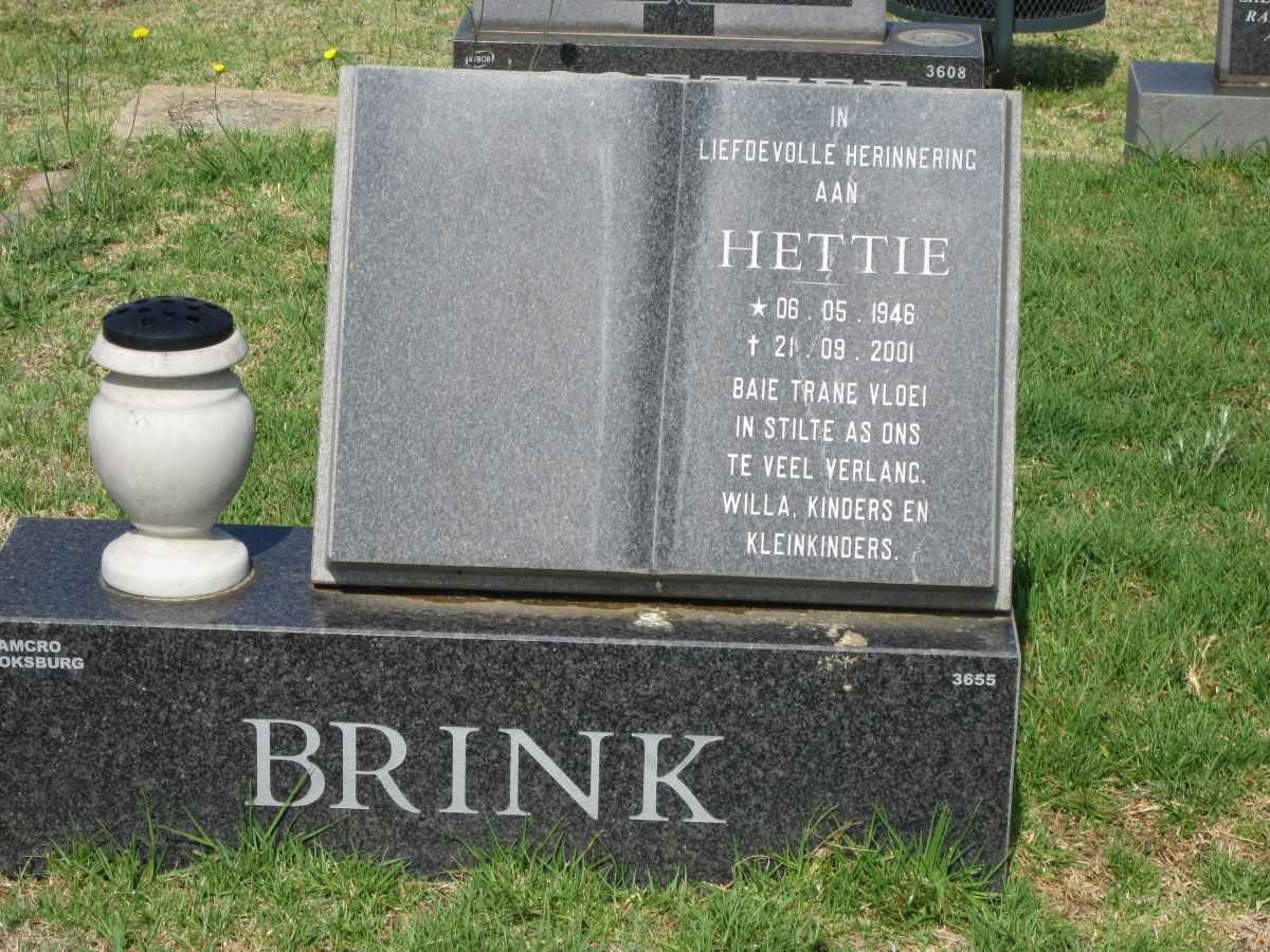 BRINK Hettie 1946-2001