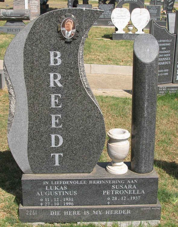 BREEDT Lukas Augustinus 1931-1996 &amp; Susara Petronella 1937-